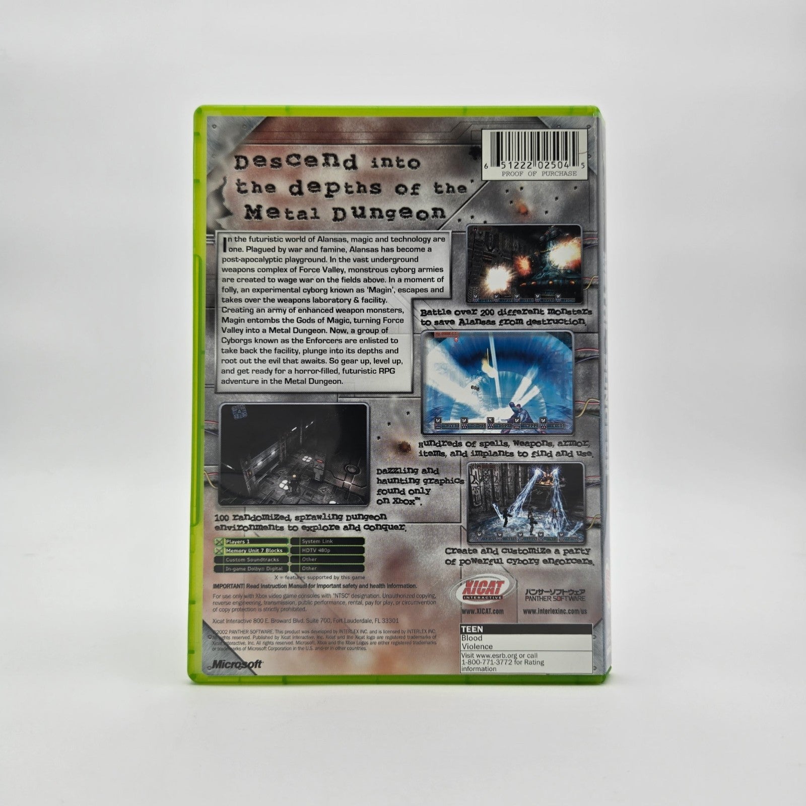 Metal Dungeon (XBOX) Authentic Tested No Manual