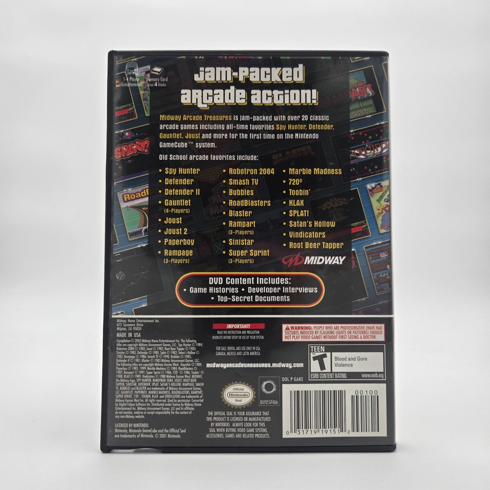 Midway Arcade Treasures (Gamecube) Authentic Tested No Manual
