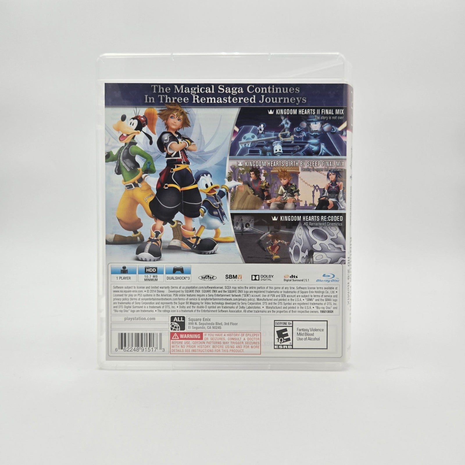 Kingdom Hearts HD 2.5 Remix (Playstation 3) Authentic Tested No Manual