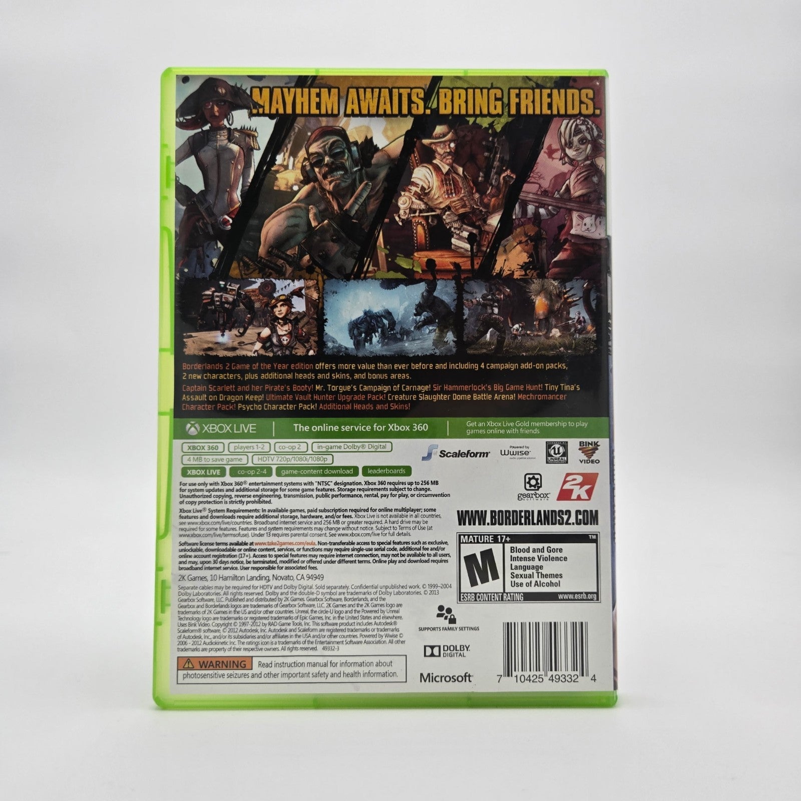 Borderlands 2: Game of the Year Edition (Xbox 360) CIB Complete Authentic Tested
