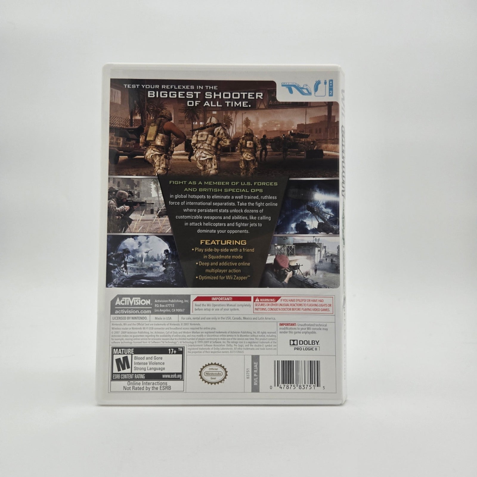 Call of Duty Modern Warfare Reflex Edition (Wii) CIB Complete Authentic Tested