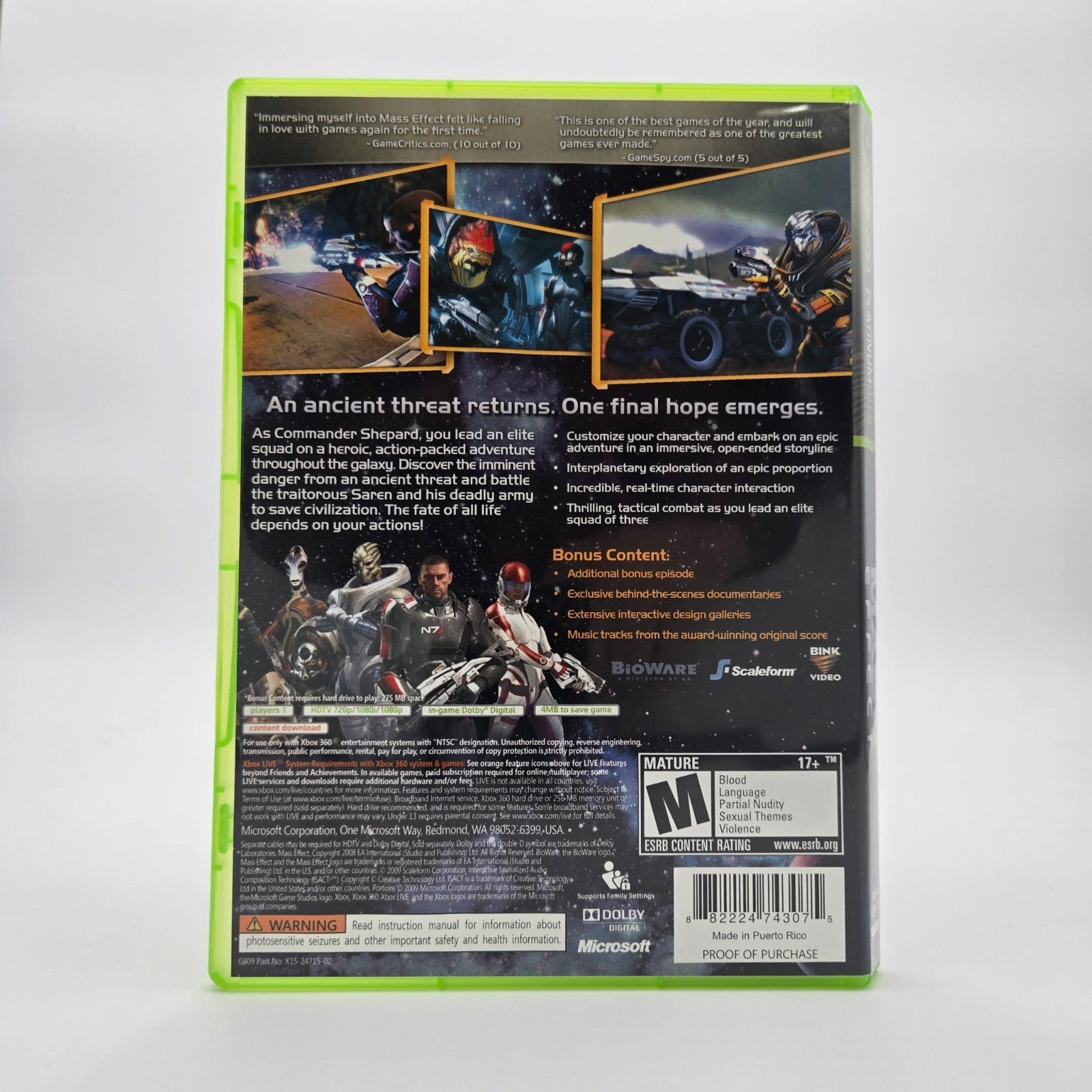 Mass Effect (Xbox 360) CIB Complete Authentic Tested
