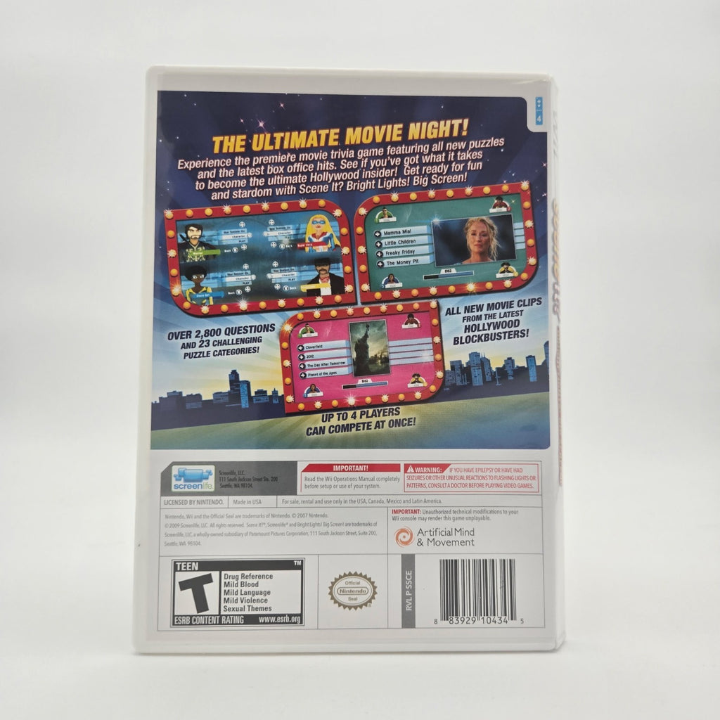 Scene It?: Bright Lights! Big Screen! (Wii) CIB Complete Authentic Tested
