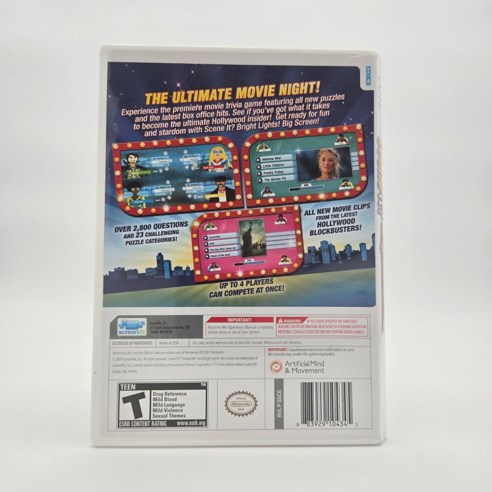 Scene It?: Bright Lights! Big Screen! (Wii) CIB Complete Authentic Tested