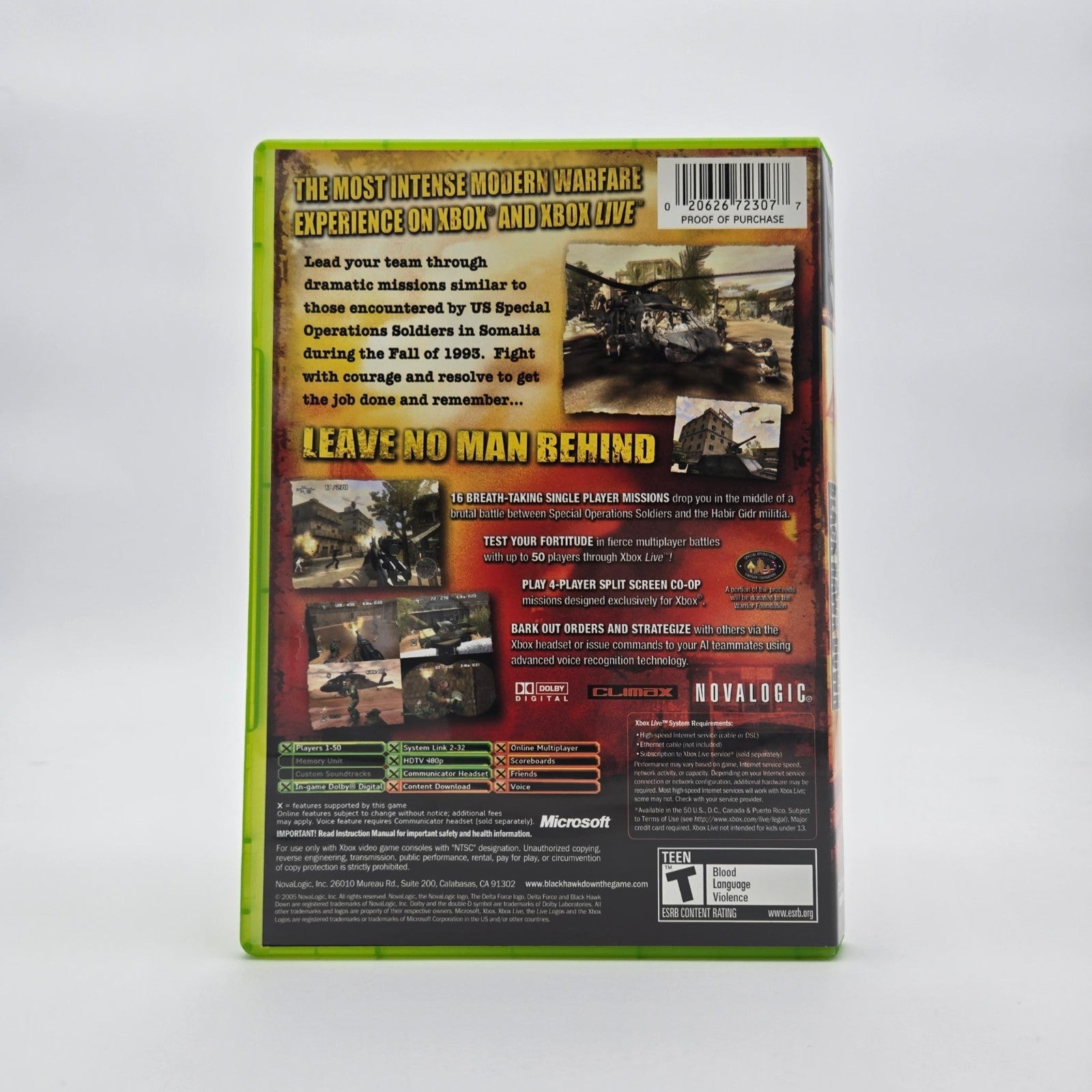 Delta Force: Black Hawk Down (XBOX) Authentic Tested No Manual