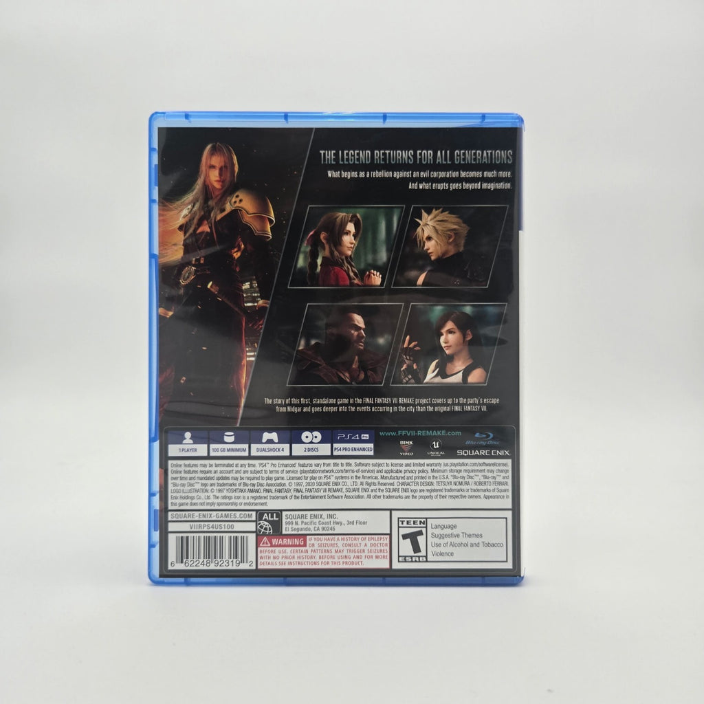 Final Fantasy VII Remake (Playstation 4) CIB Complete Authentic Tested