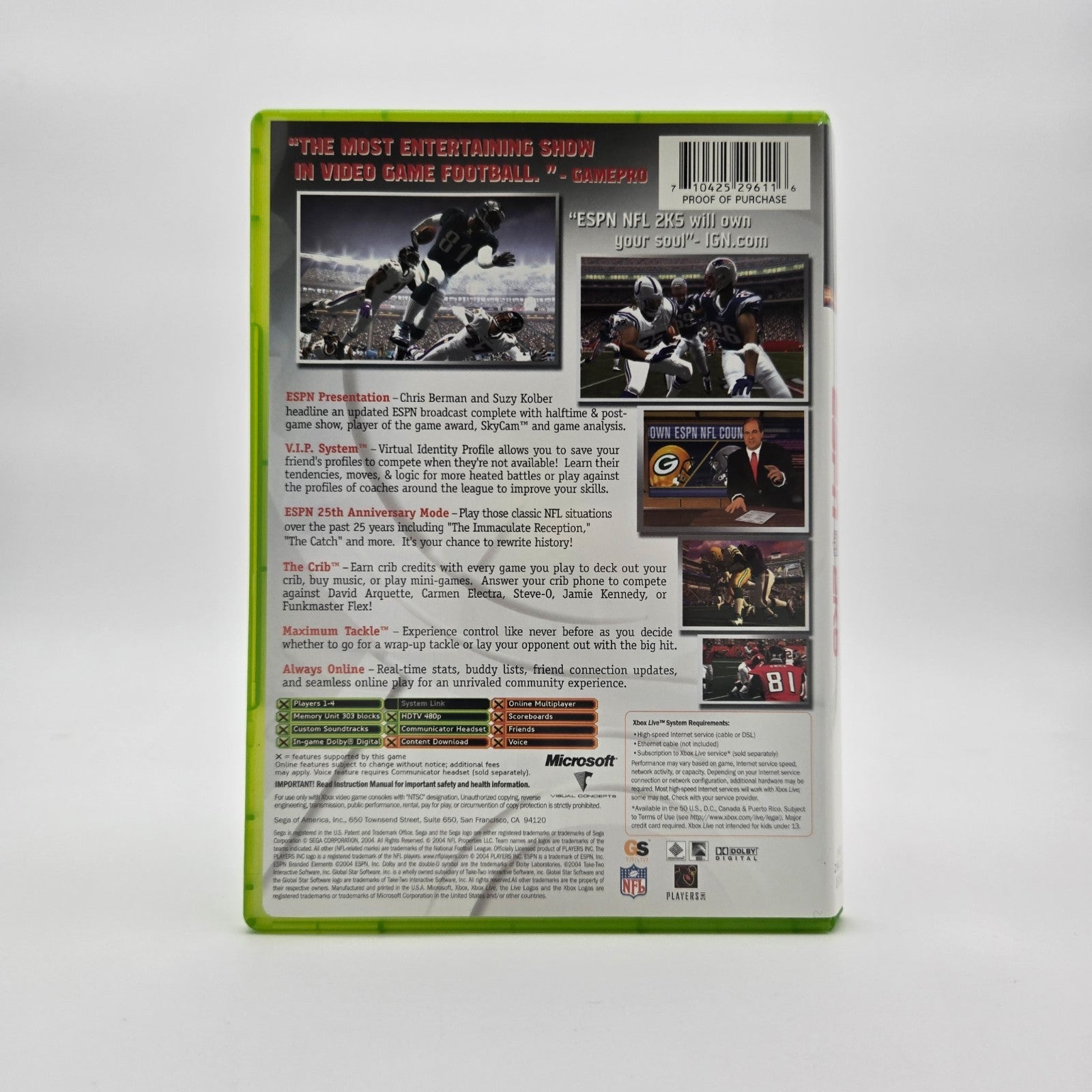 ESPN NFL 2K5 (XBOX) Authentic Tested No Manual