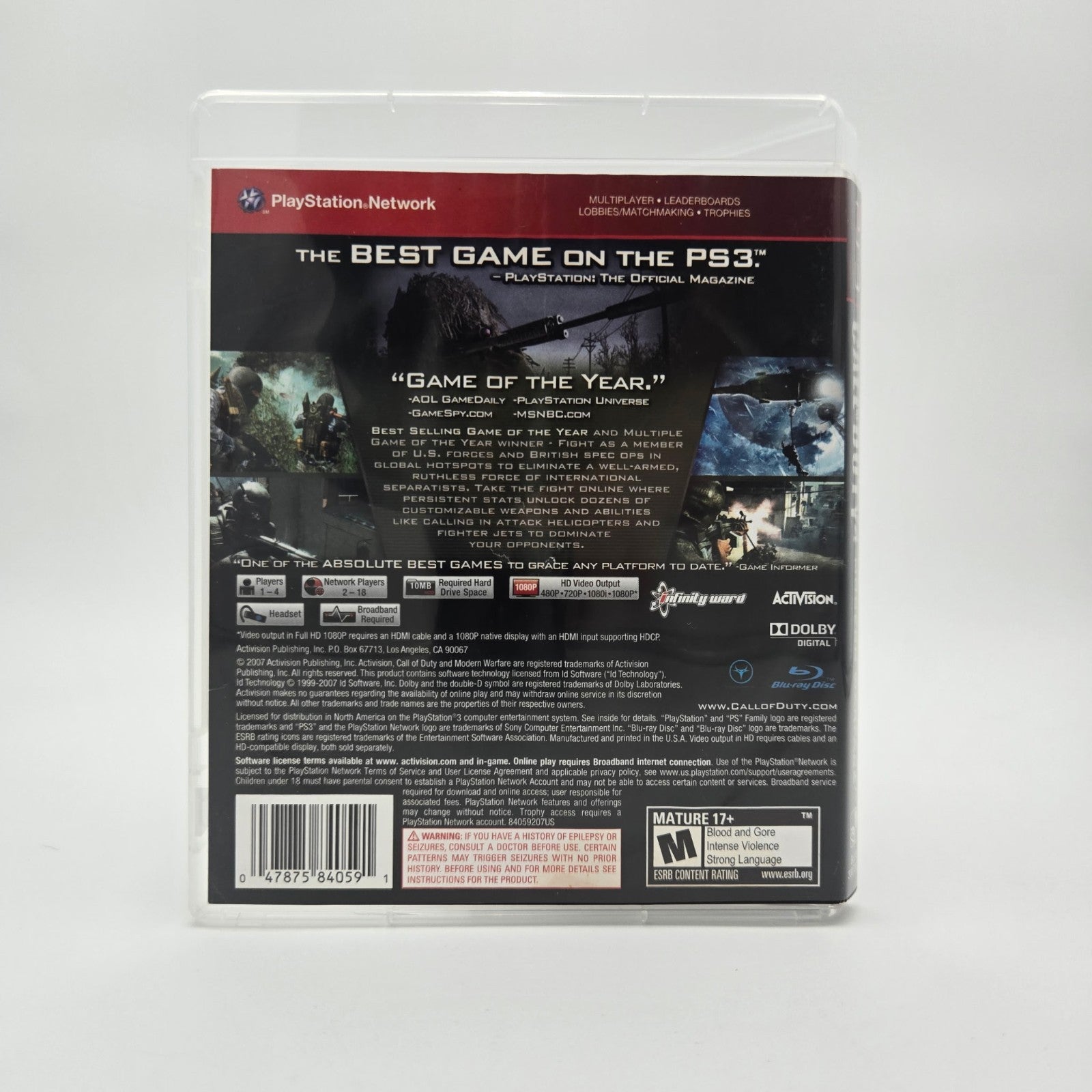Call of Duty 4: Modern Warfare (Playstation 3) CIB Complete Authentic Tested
