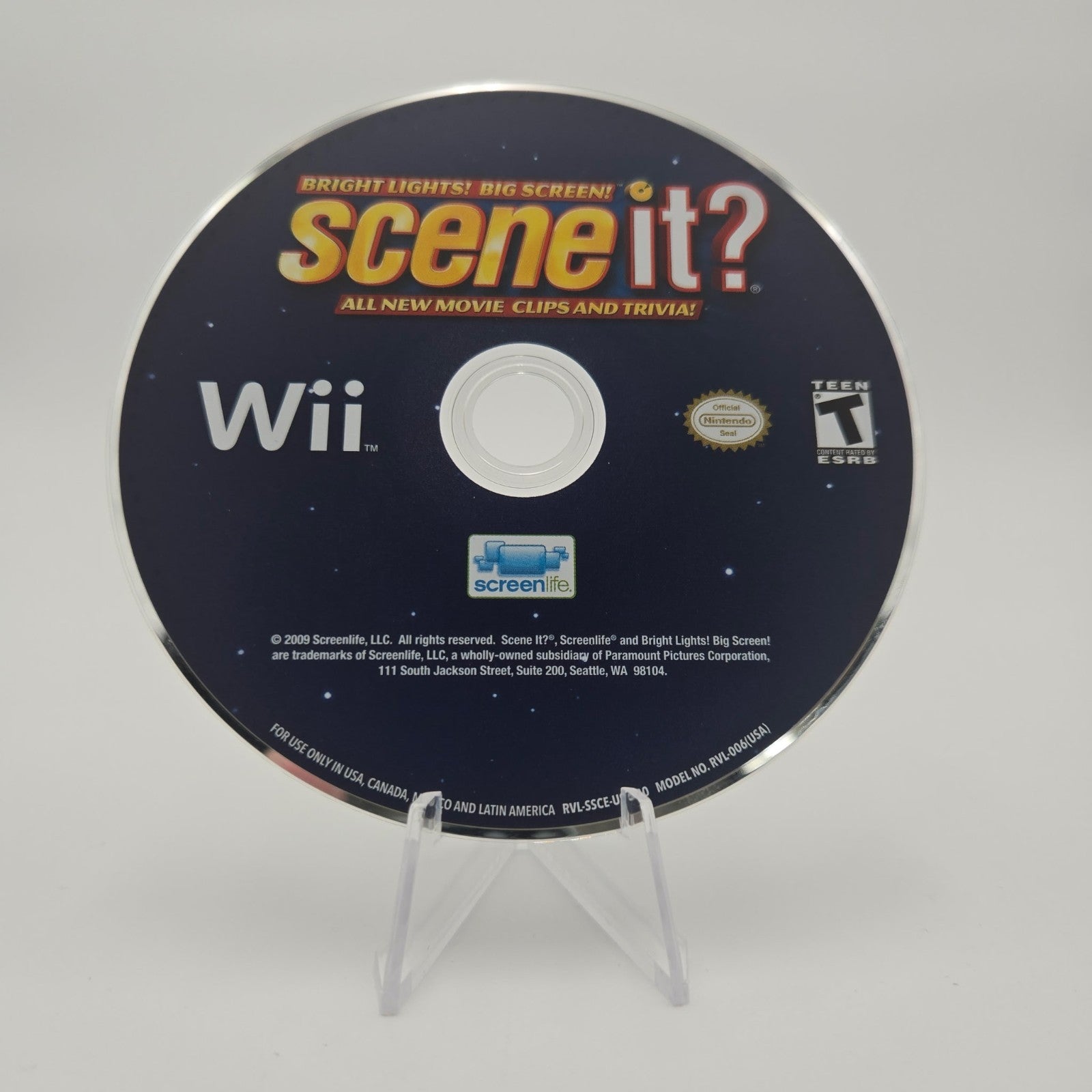 Scene It?: Bright Lights! Big Screen! (Wii) CIB Complete Authentic Tested