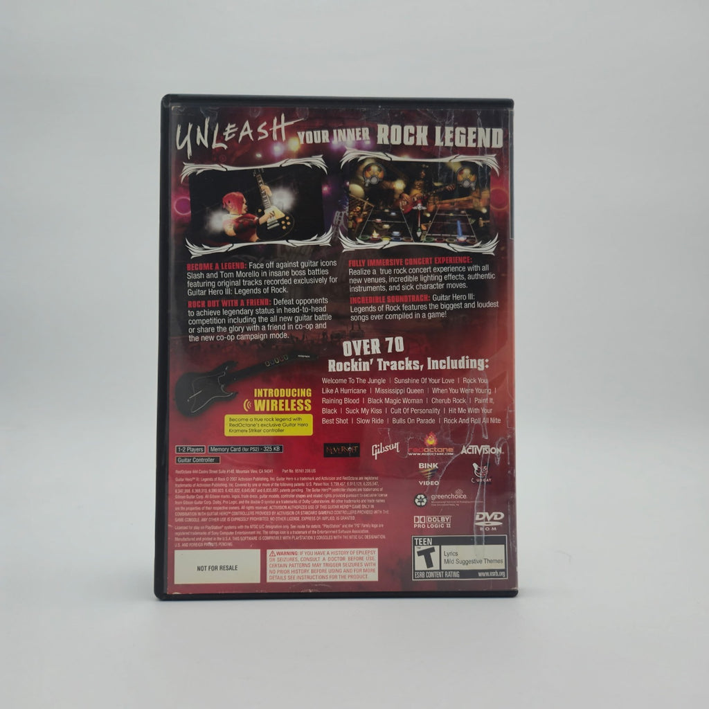 Guitar Hero III: Legends of Rock (Playstation 2) CIB Complete Authentic Tested