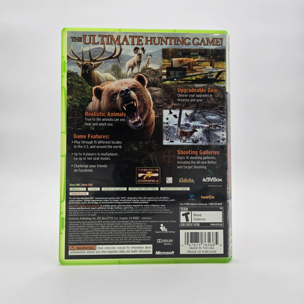 Cabela's Big Game Hunter 2012 (Xbox 360) CIB Complete Authentic Tested