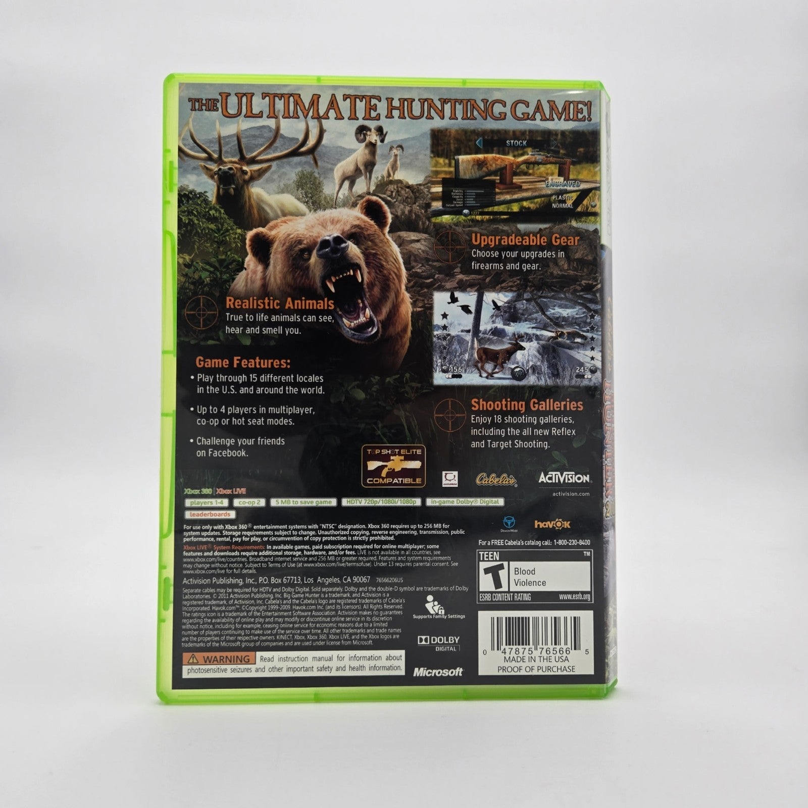 Cabela's Big Game Hunter 2012 (Xbox 360) CIB Complete Authentic Tested