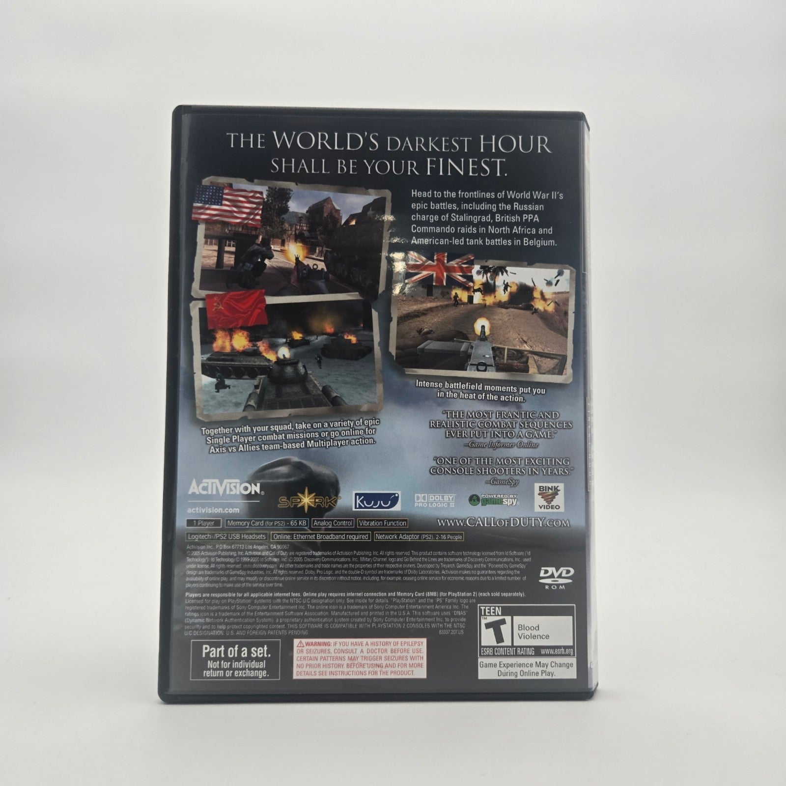 Call of Duty Finest Hour (Playstation 2) CIB Complete Authentic Tested